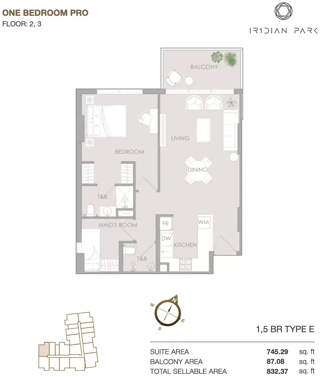 Планировка — 2-спальная, 77 м²