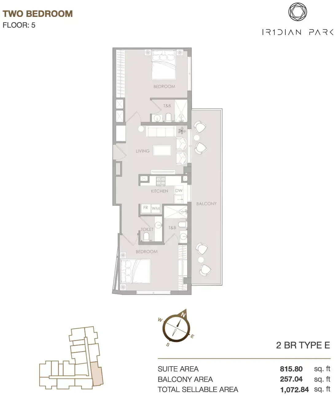 Планировка — 2-спальная, 100 м²