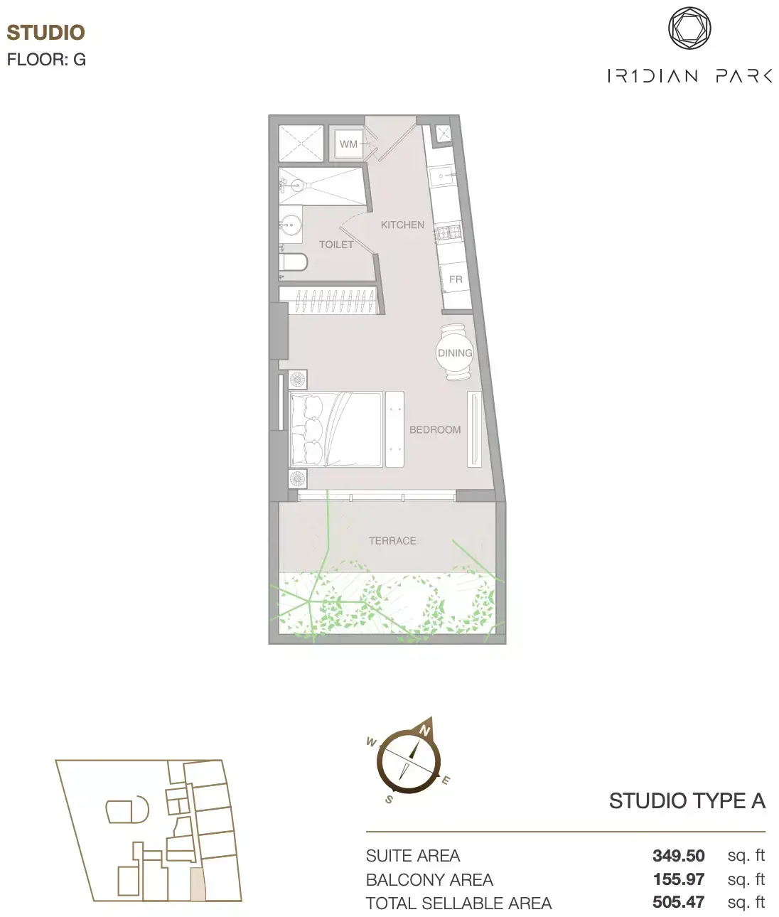 Планировка — Студия, 47 м²