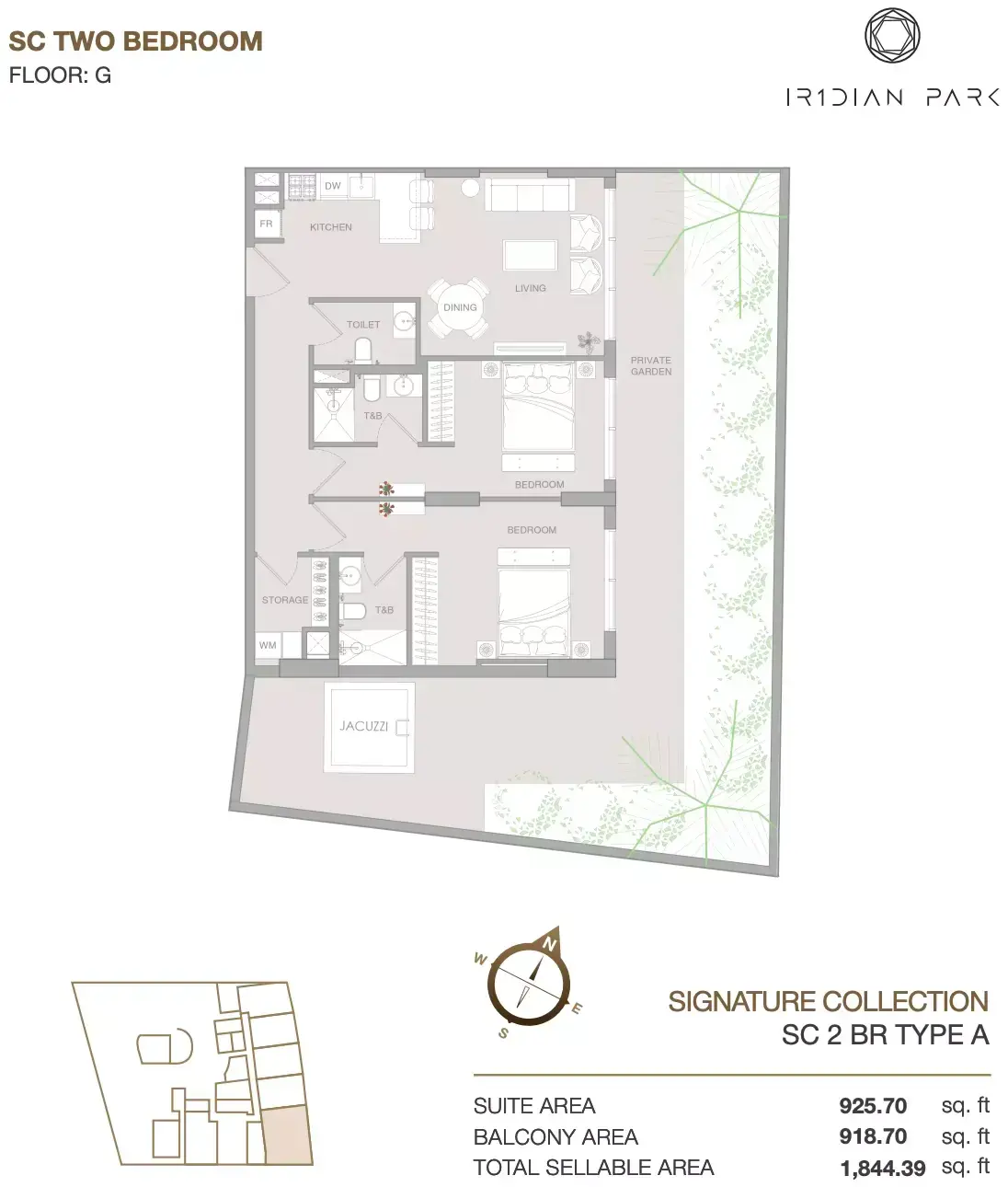 Планировка — 2-спальная, 171 м²