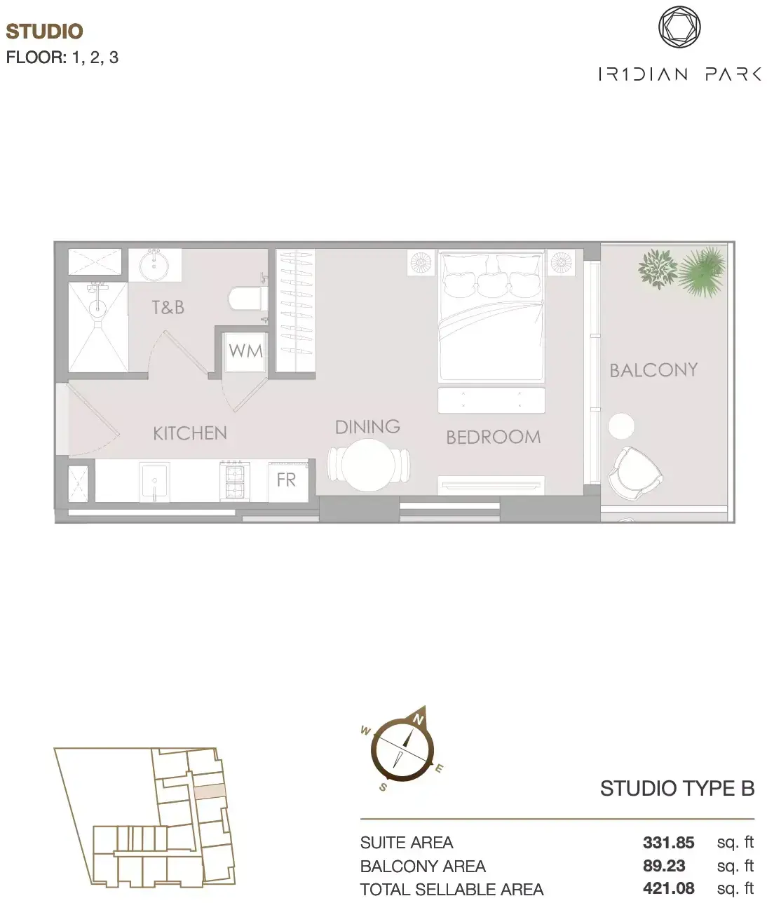 Планировка — Студия, 39 м²