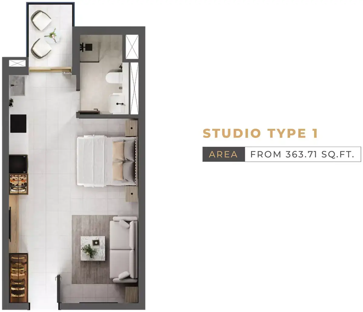 Планировка — Студия, 34 м²