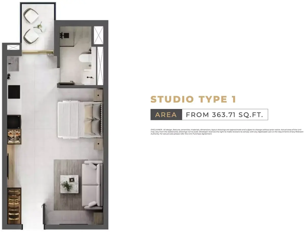 Планировка — Студия, 34 м²