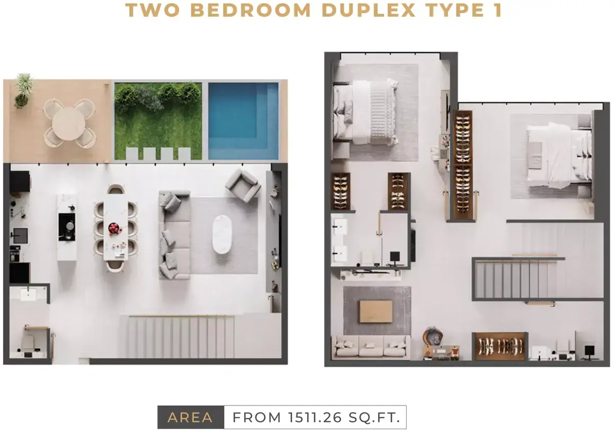 Планировка — 2-спальная, 140 м²
