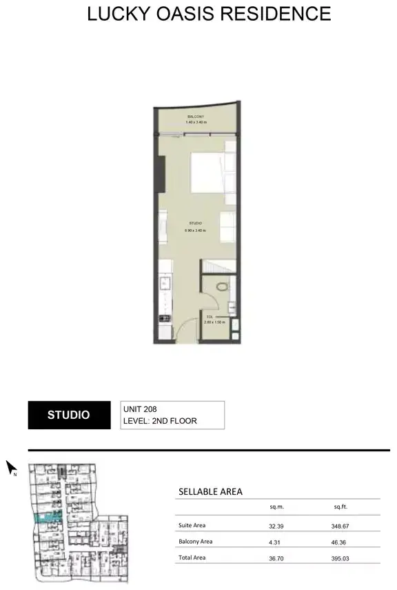 Планировка — Студия, 37 м²