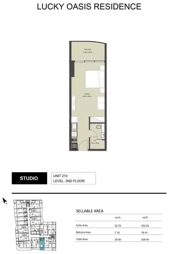 Планировка — Студия, 40 м²