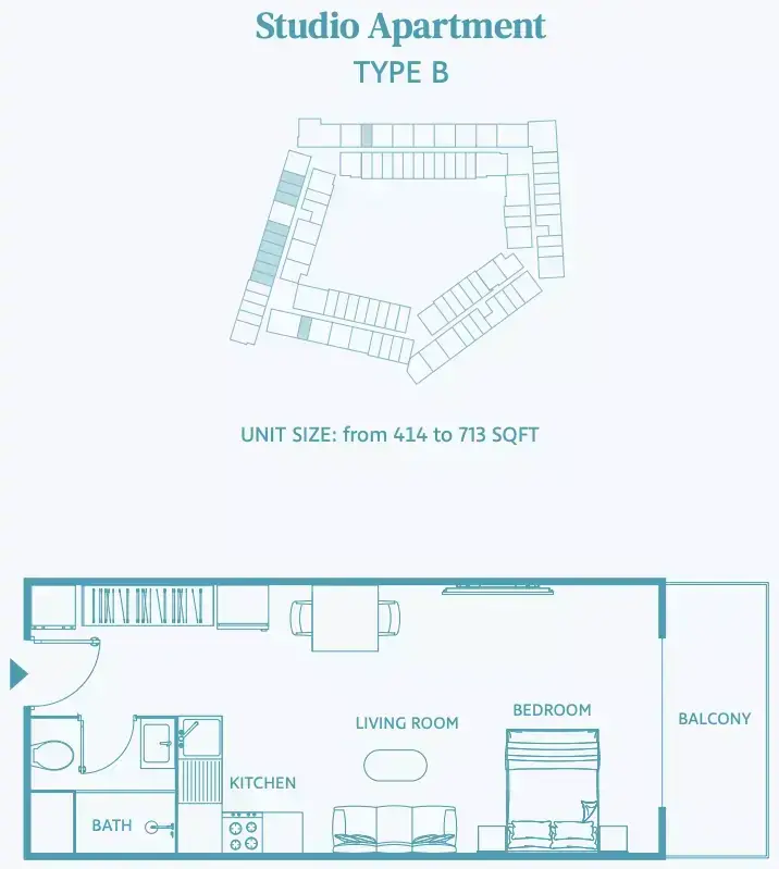 Планировка — Студия, 66 м²