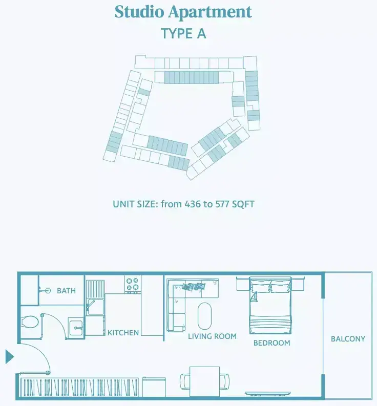 Планировка — Студия, 54 м²