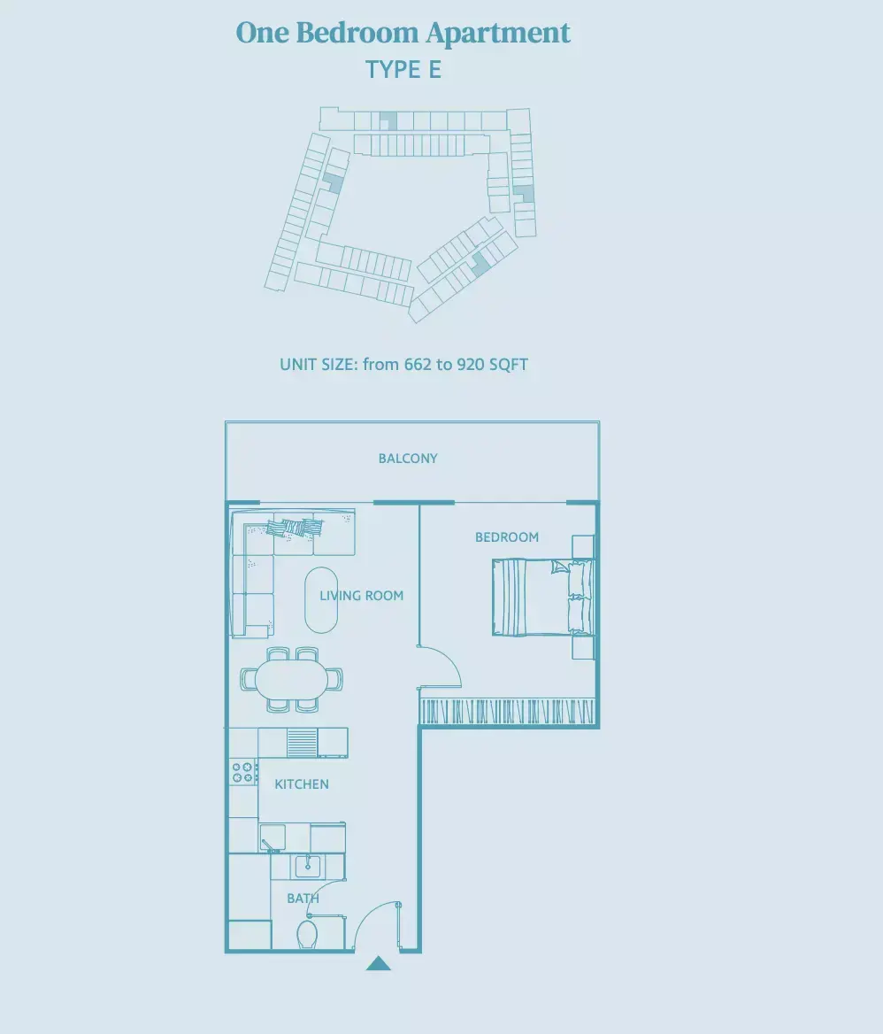 Планировка — 1-спальная, 85 м²