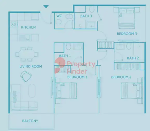 Планировка — 3-спальная, 110 м²