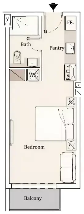 Планировка — Студия, 36 м²