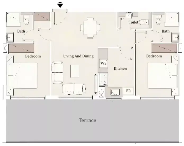 Планировка — 2-спальная, 99 м²