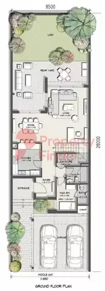 Планировка — 3-спальная, 255 м²