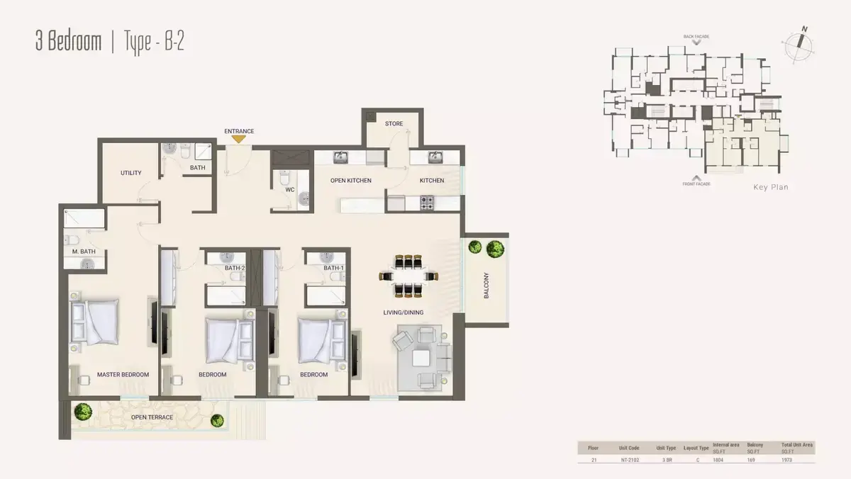 Планировка — 3-спальная, 183 м²