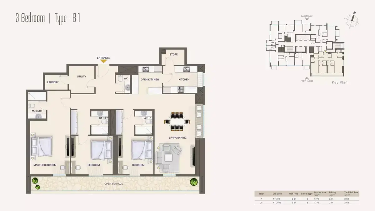 Планировка — 3-спальная, 188 м²
