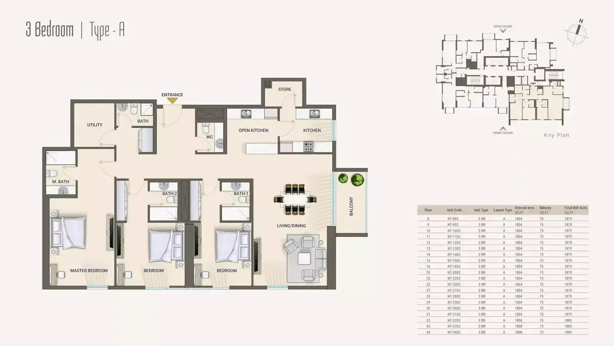 Планировка — 3-спальная, 175 м²
