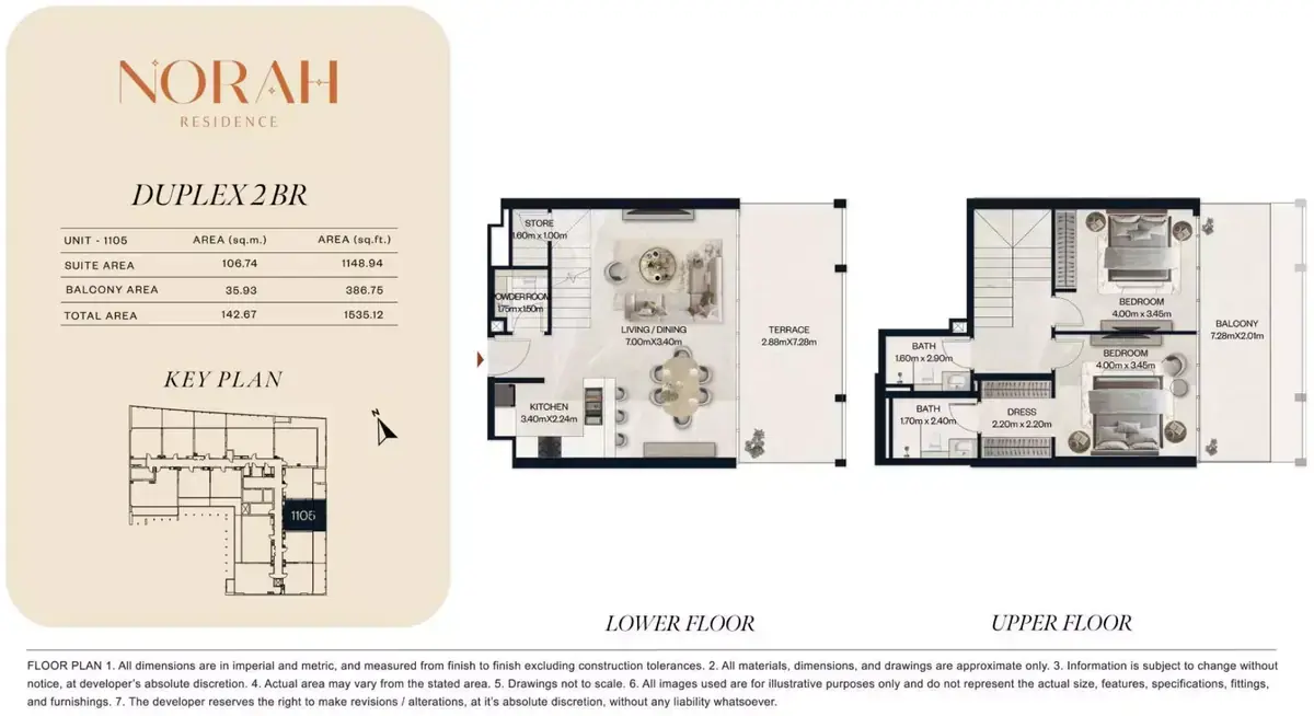 Планировка — 2-спальная, 143 м²