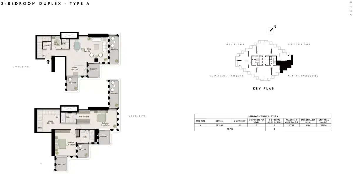 Планировка — 2-спальная, 204 м²