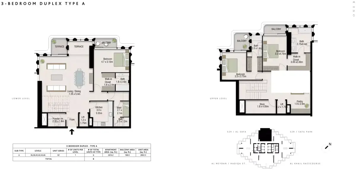Планировка — 3-спальная, 261 м²