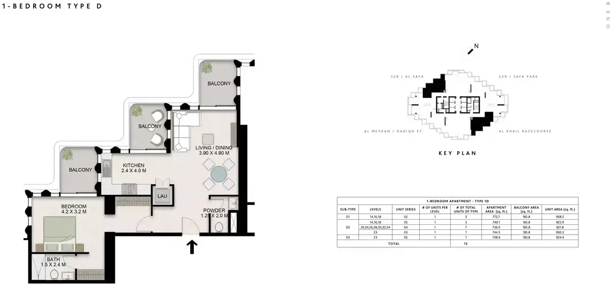Планировка — 1-спальная, 86 м²