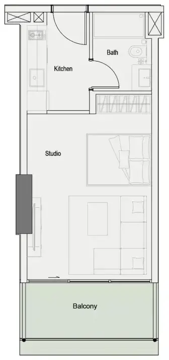 Планировка — Студия, 39 м²