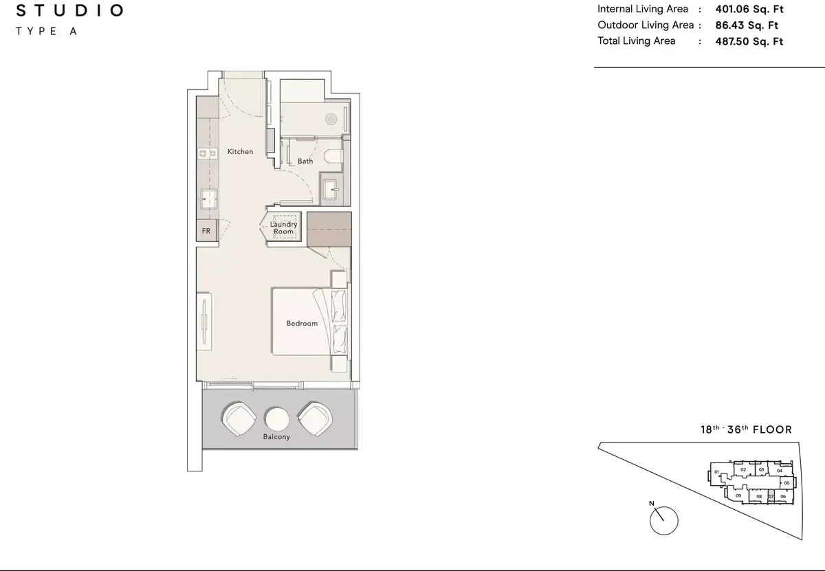 Планировка — Студия, 45 м²