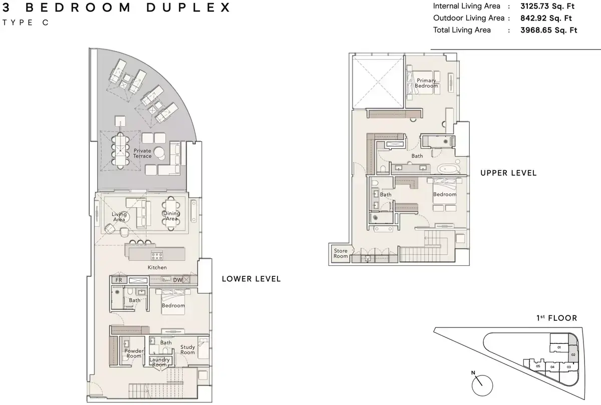 Планировка — 3-спальная, 369 м²