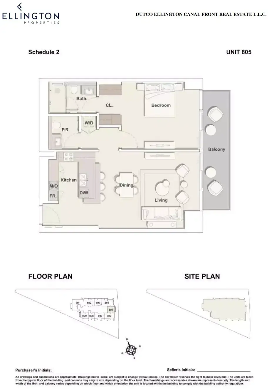 Планировка — 1-спальная, 98 м²