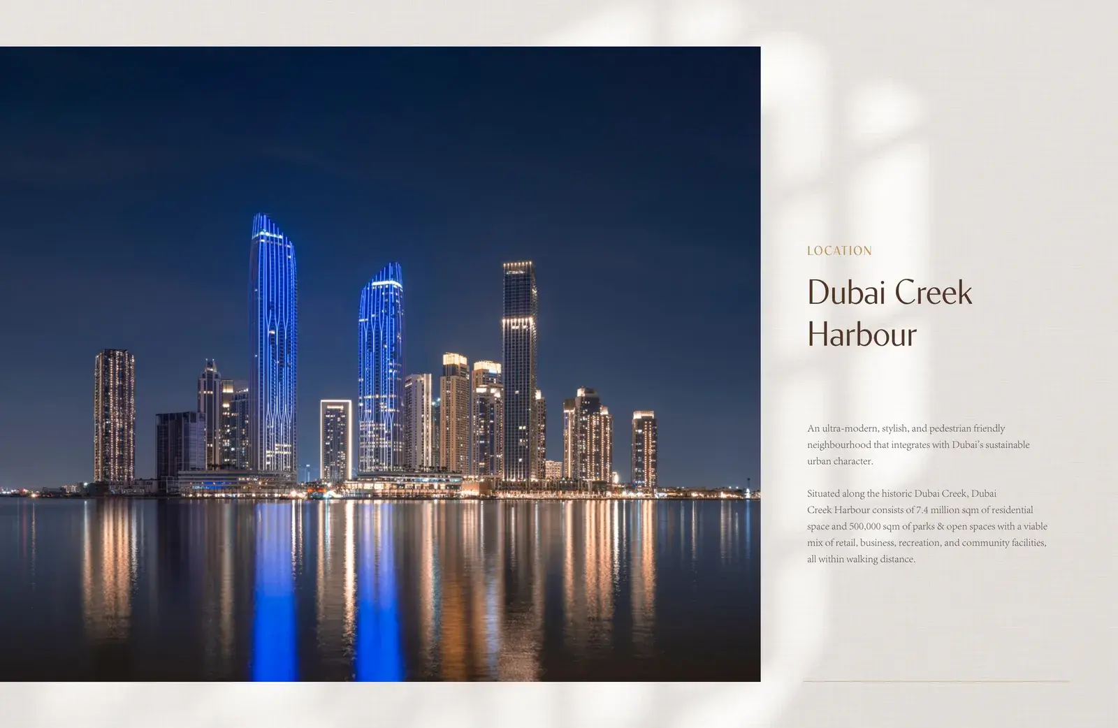 Palace Residences Creek Blue — локация и доступность