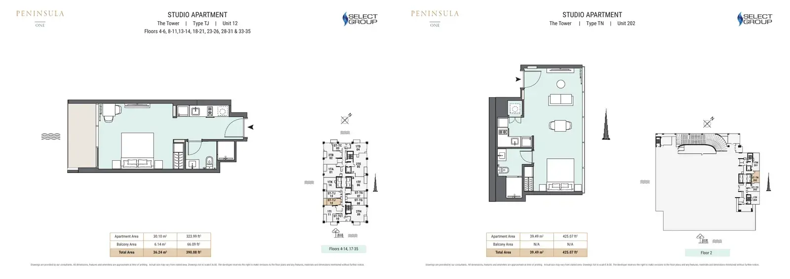 Peninsula One — схема из брошюры застройщика