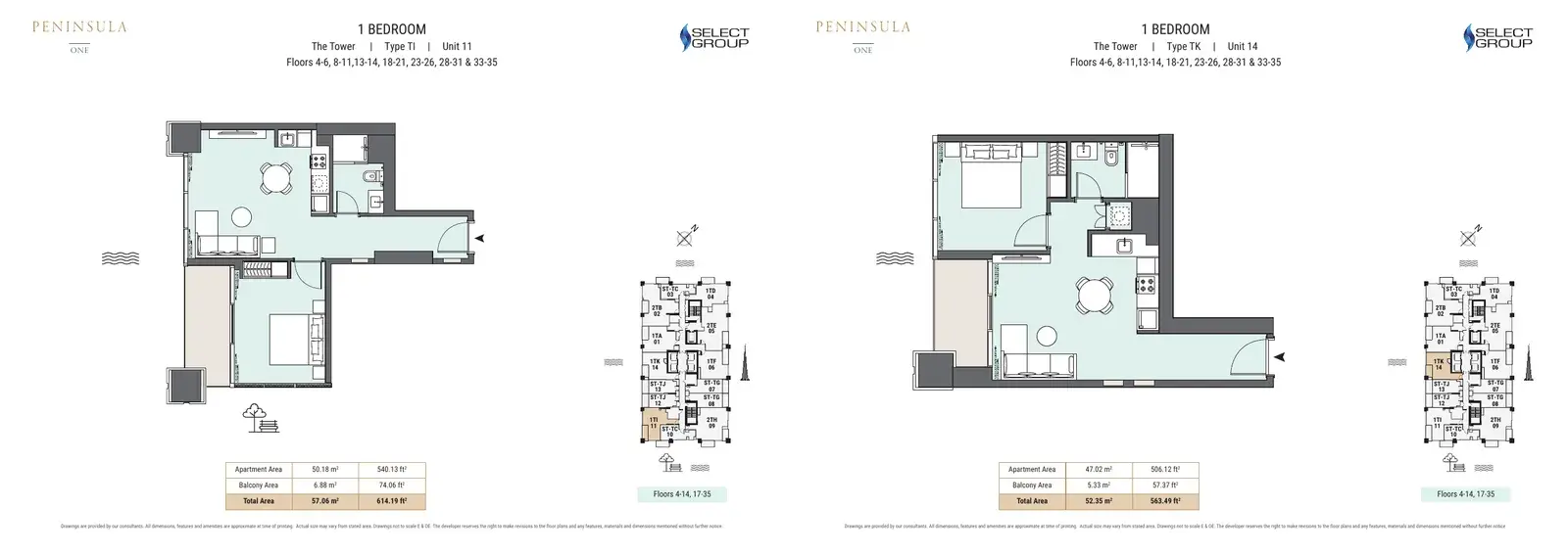 Peninsula One — схема из брошюры застройщика