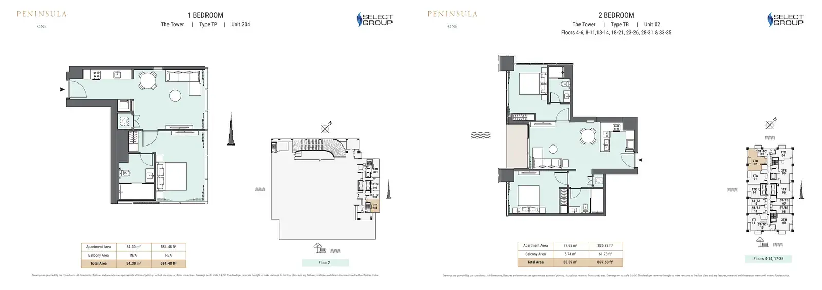 Peninsula One — схема из брошюры застройщика