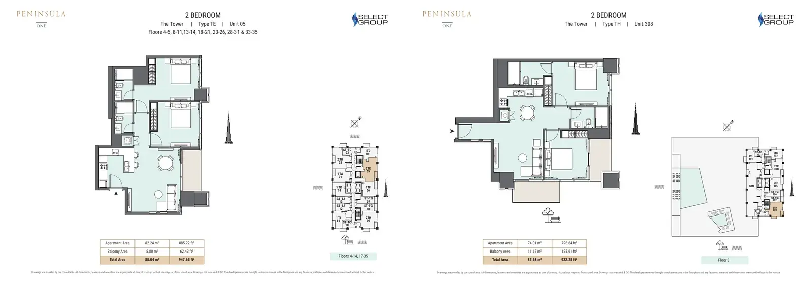 Peninsula One — схема из брошюры застройщика