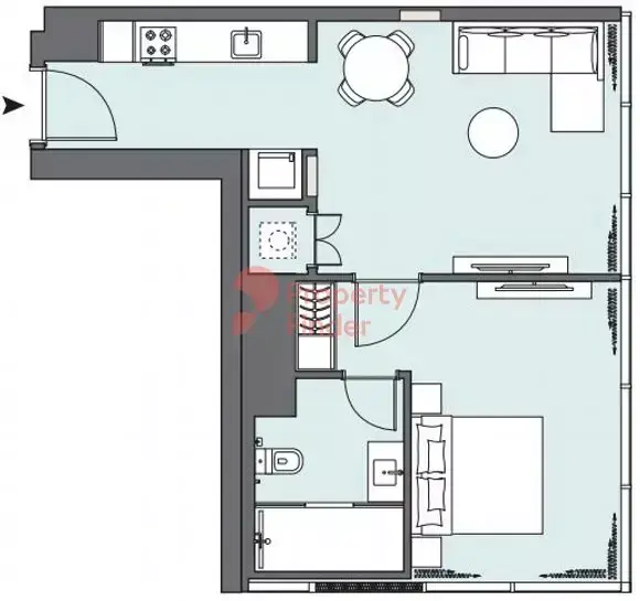 Планировка — 1-спальная, 54 м²