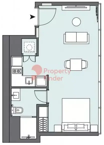Планировка — Студия, 39 м²