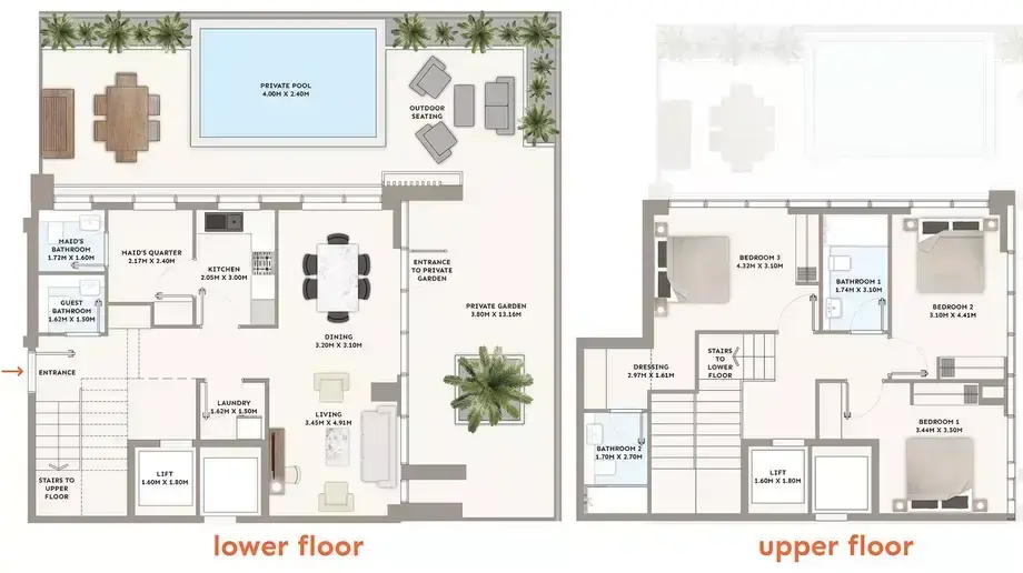 Планировка — 3-спальная, 262 м²