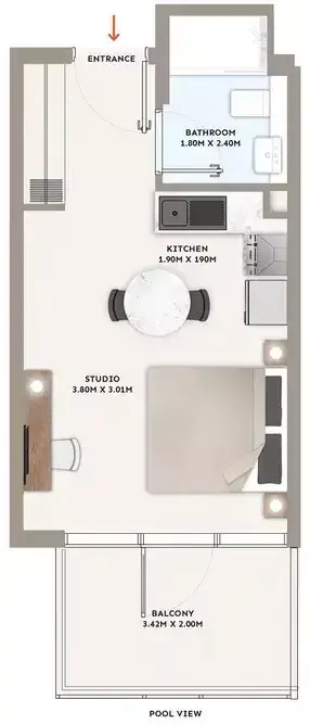 Планировка — Студия, 36 м²