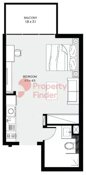 Планировка — Студия, 51 м²