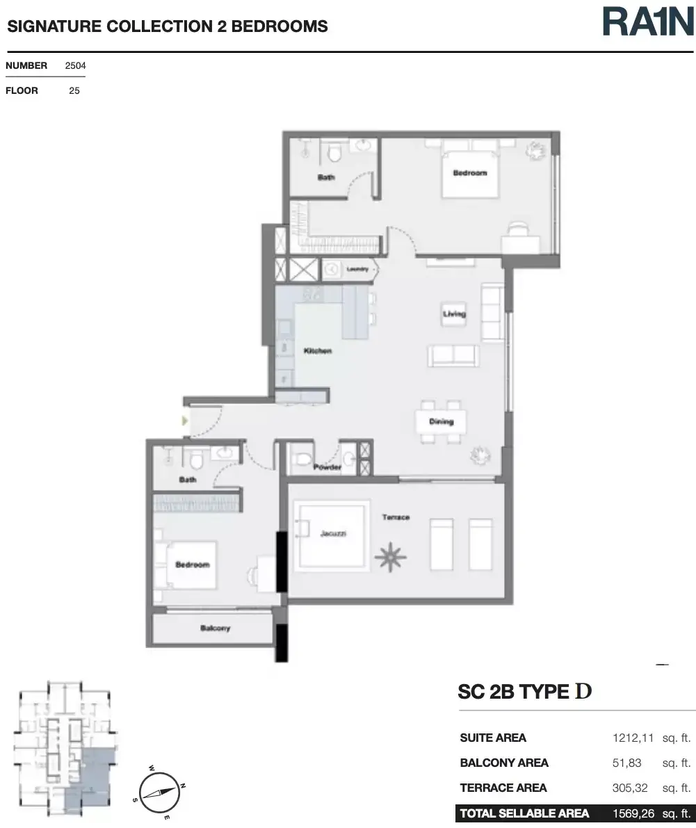 Планировка — 2-спальная, 146 м²