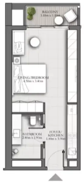 Планировка — Студия, 52 м²