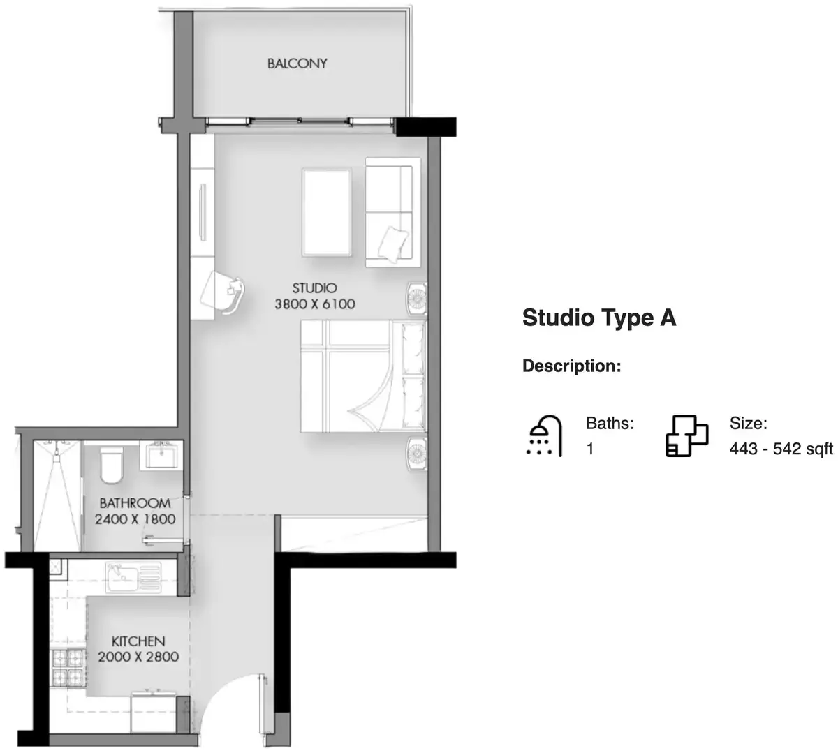 Планировка — Студия, 41 м²
