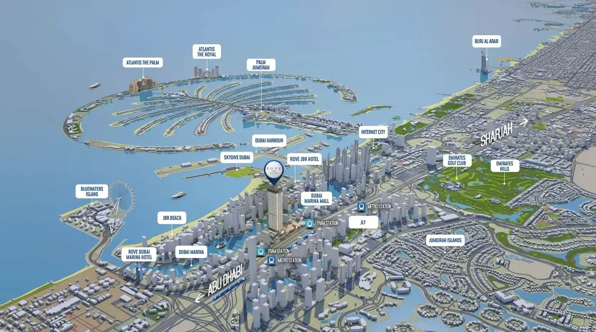 Мастер-план Rove Home Dubai Marina By IRTH