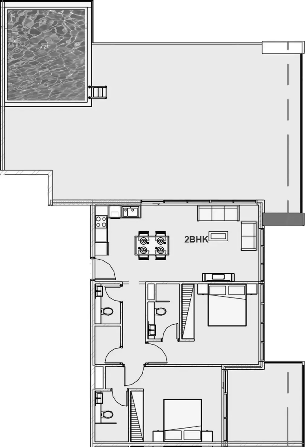 Планировка — 2-спальная, 212 м²