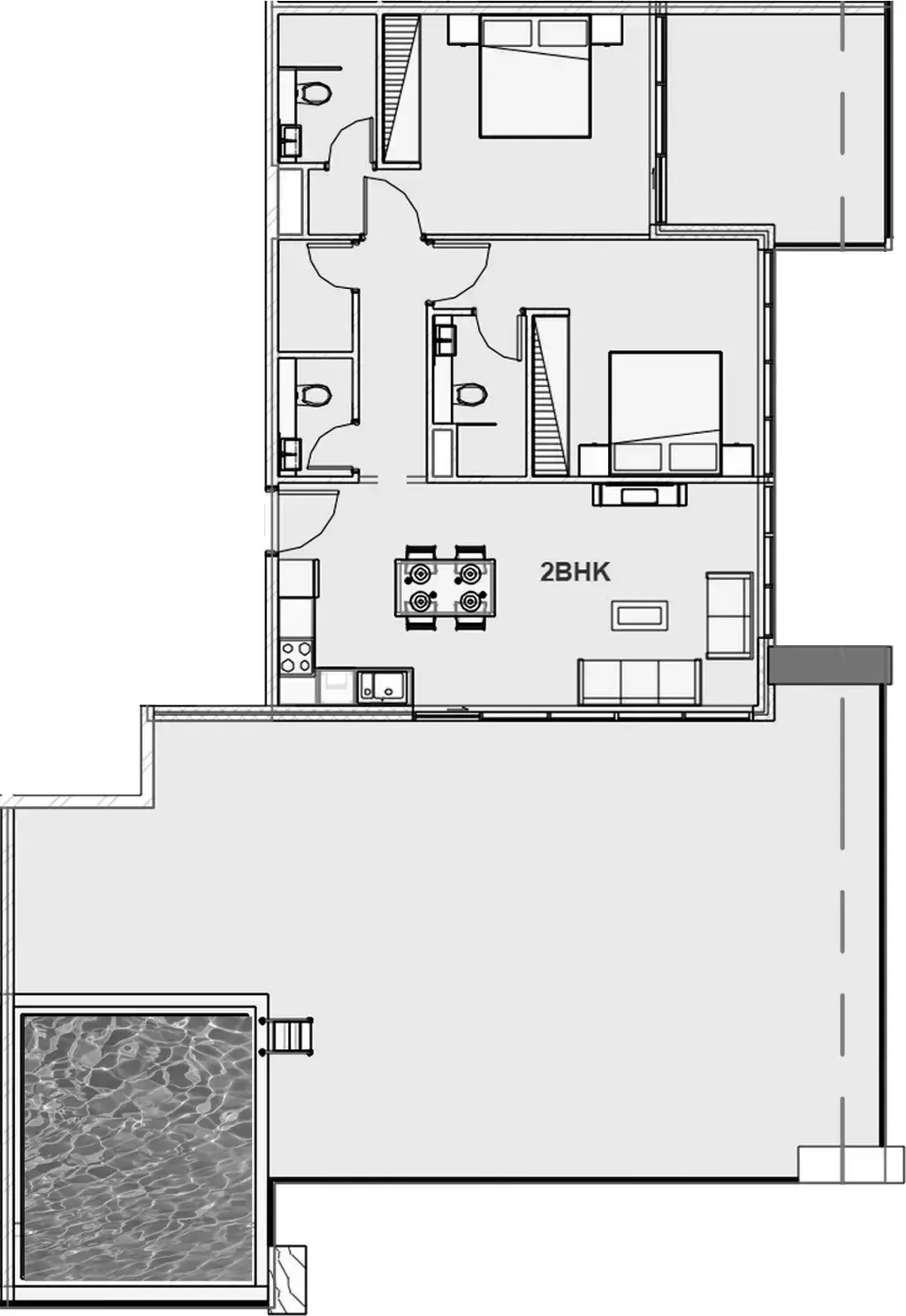 Планировка — 2-спальная, 212 м²