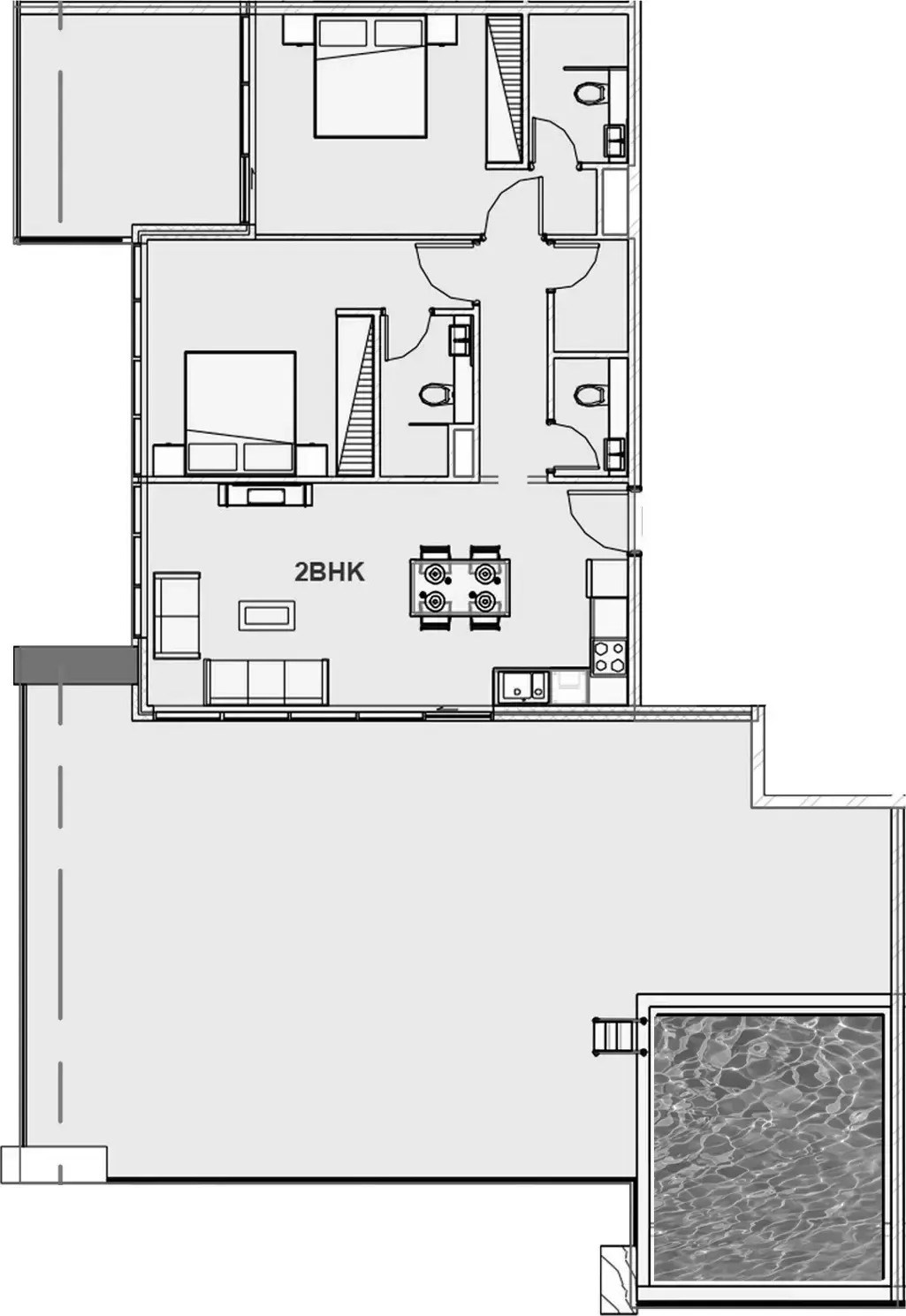 Планировка — 2-спальная, 212 м²