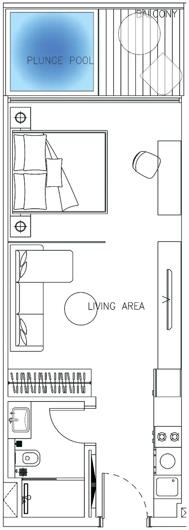 Планировка — Студия, 43 м²