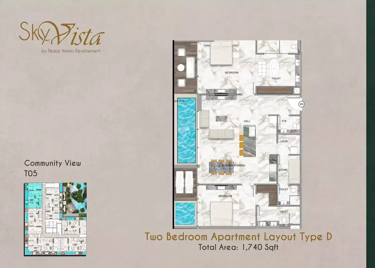 Планировка — 2-спальная, 162 м²