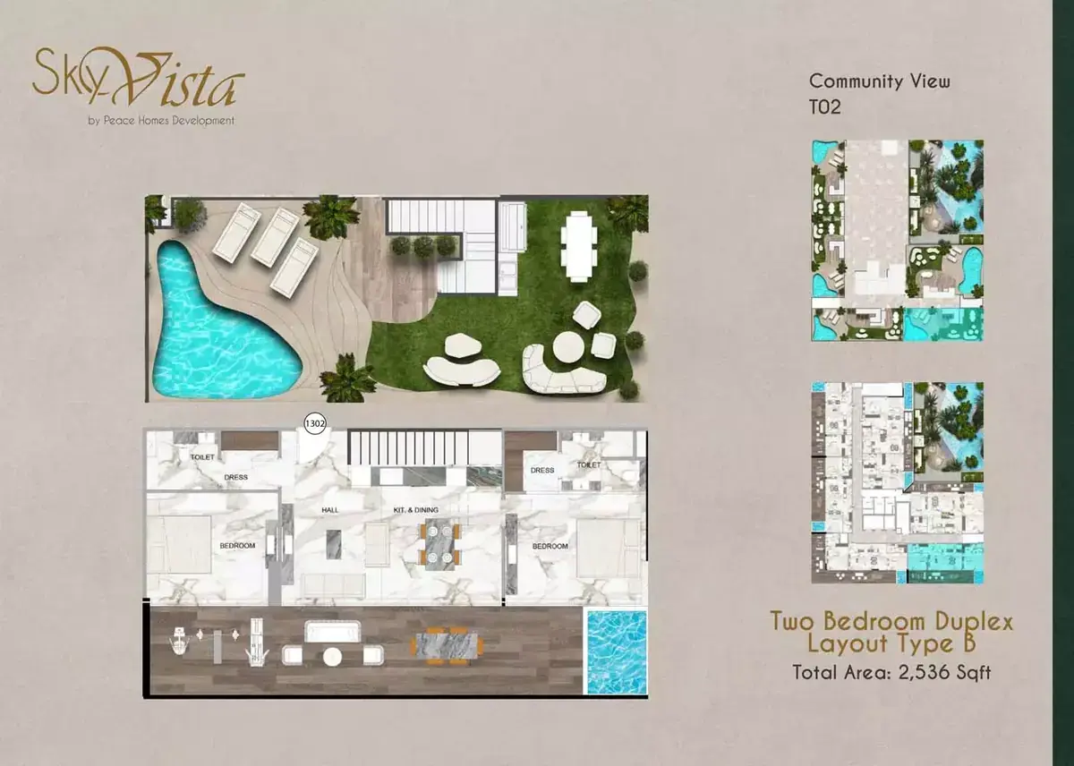 Планировка — 2-спальная, 236 м²
