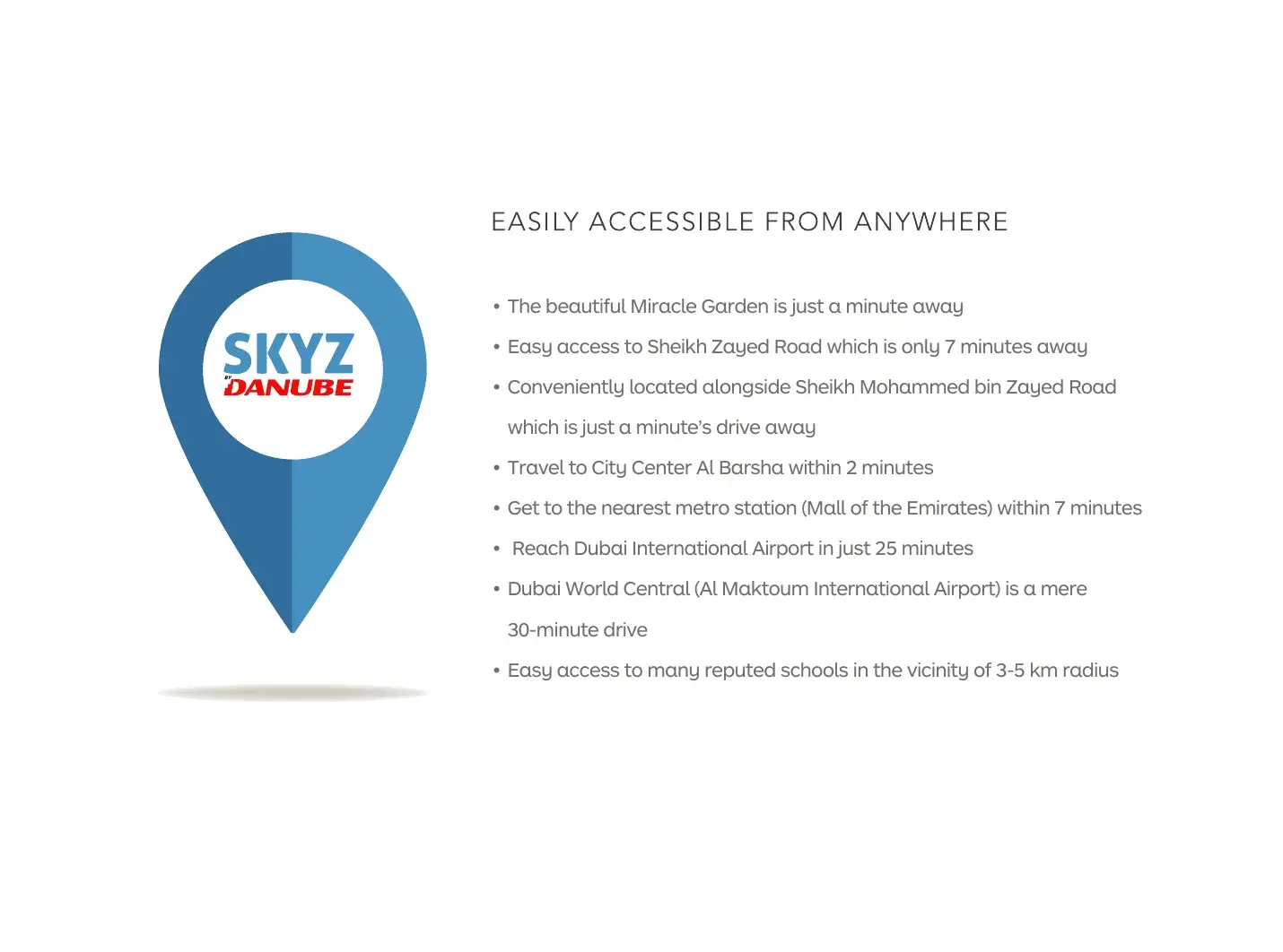 Skyz by Danube — сколько ехать до точек города