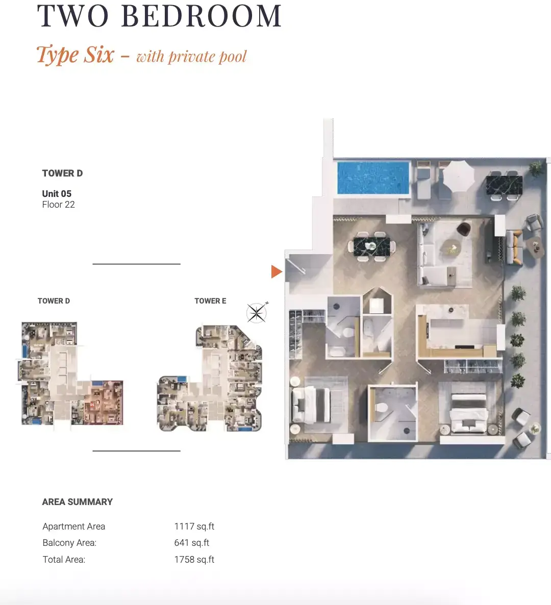 Планировка — 2-спальная, 163 м²
